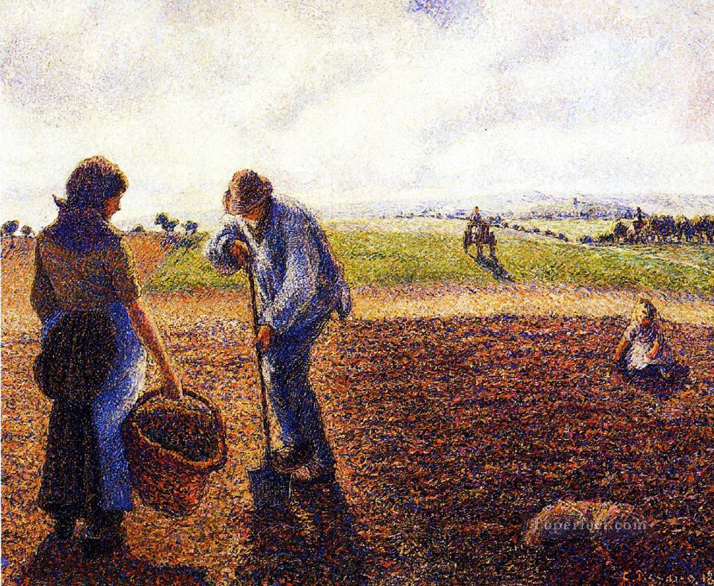 野原の農民 1890年 カミーユ・ピサロ油絵